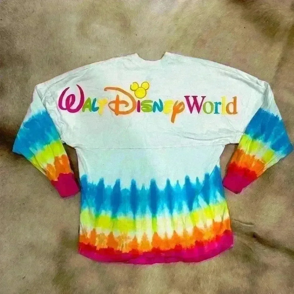 Walt Disney World Parks Dip Dye Adult Spirit Jersey Rainbow Lemon ICON Size XS - Picture 1 of 3